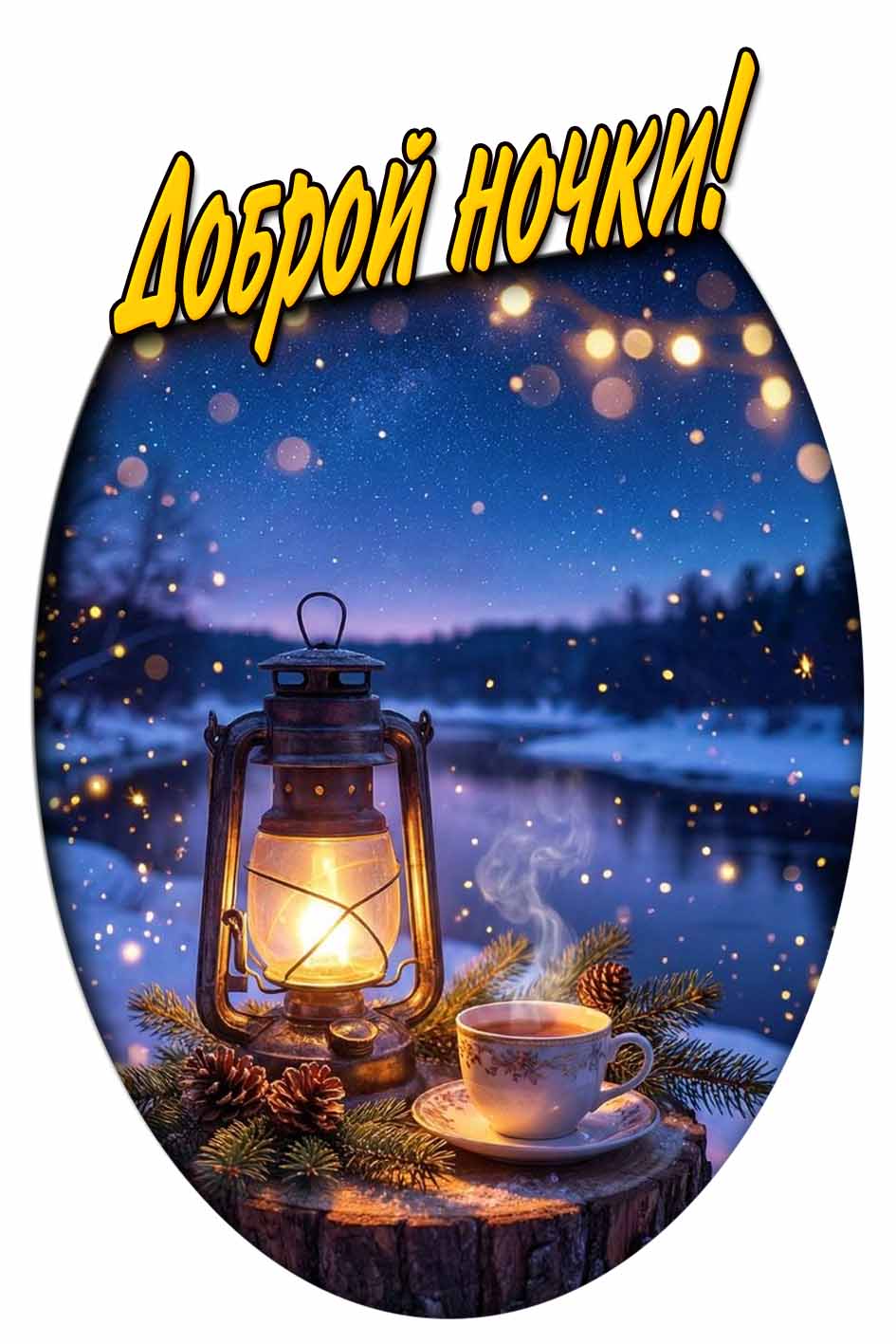 Доброй ночки! - зимняя открытка