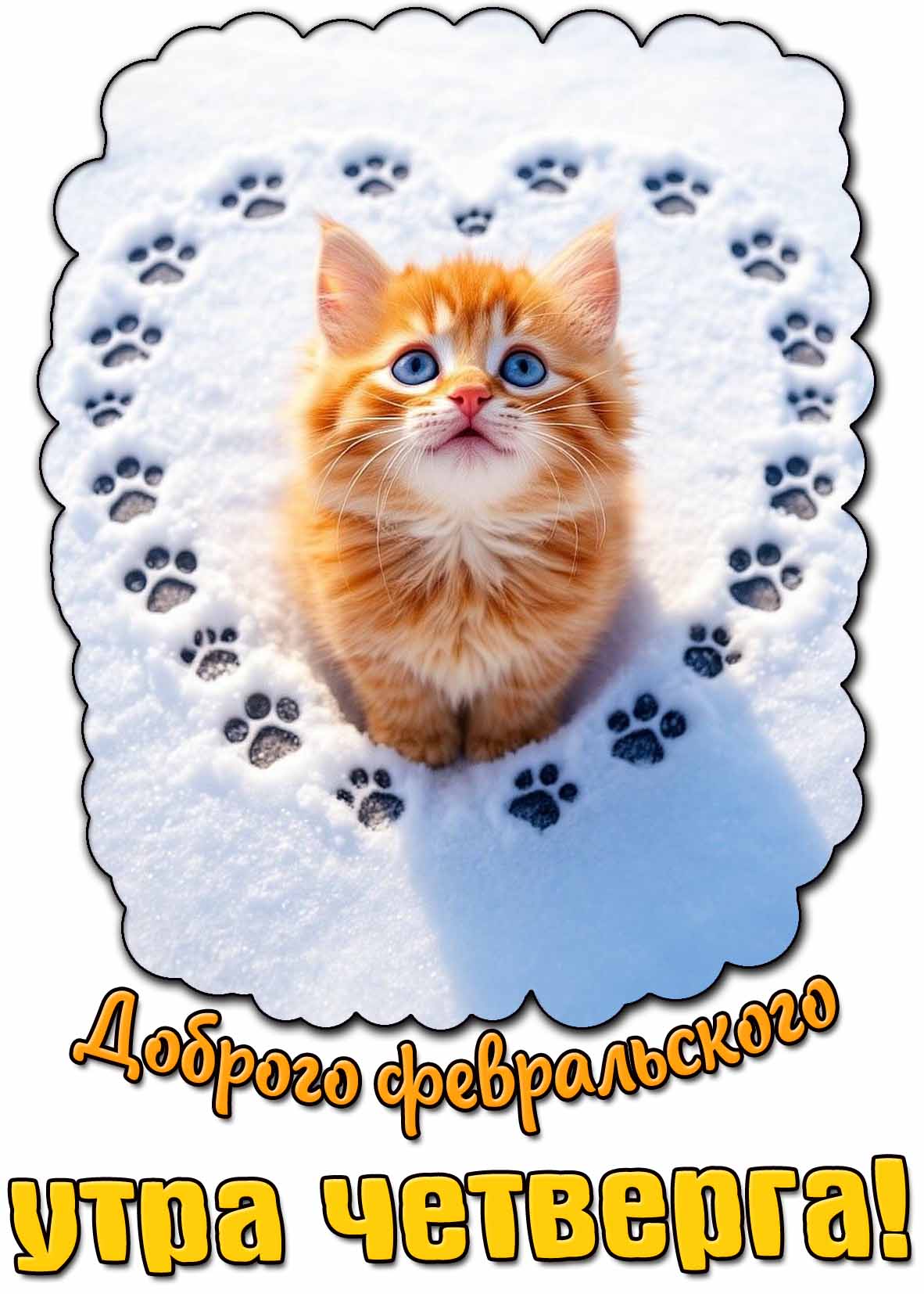 Открытка доброго февральского утра четверга