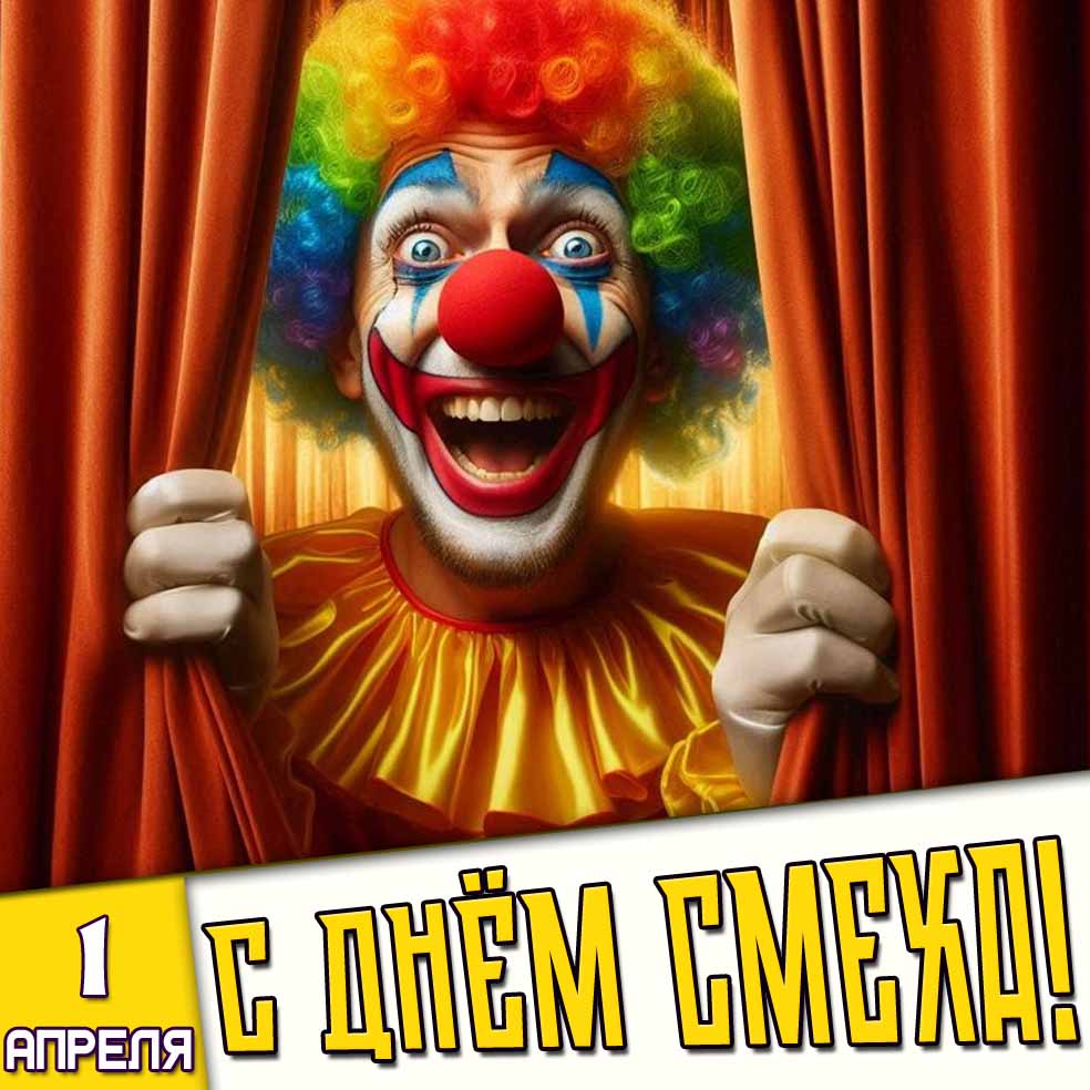 Открытка "1 апреля - с днём смеха!"