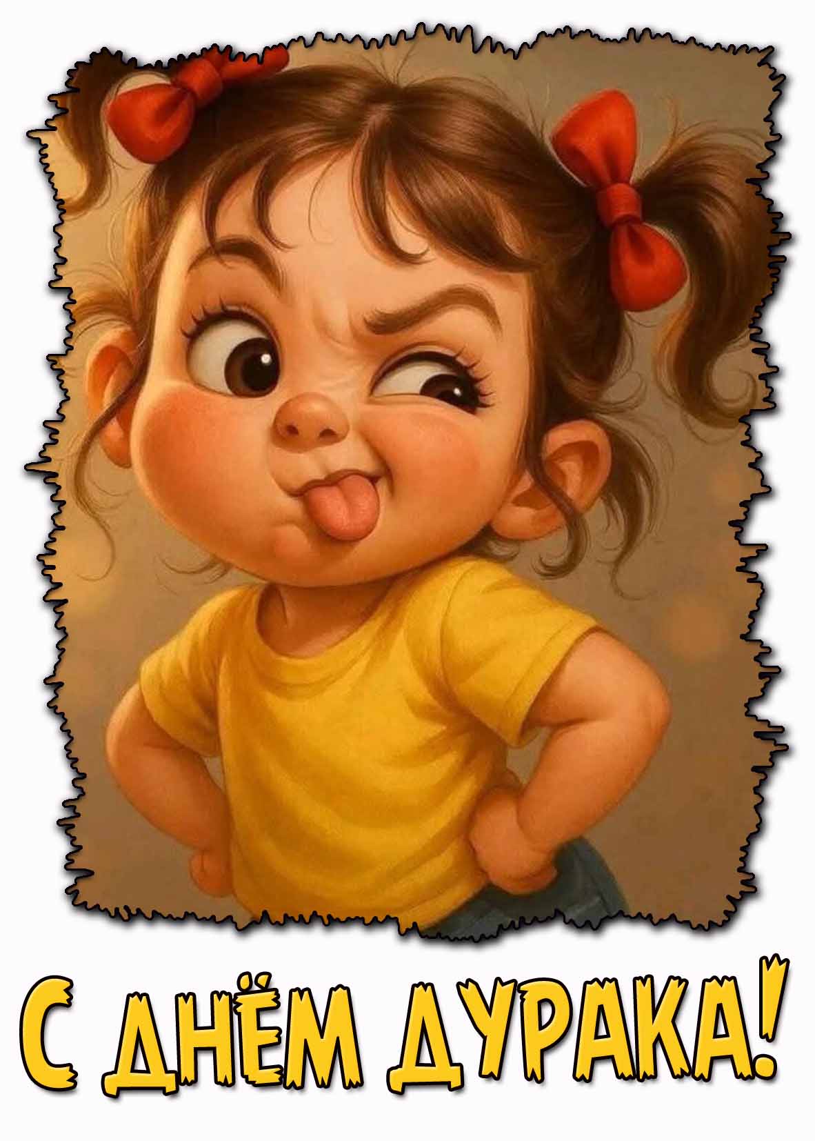 С днём дурака! - открытка для детей