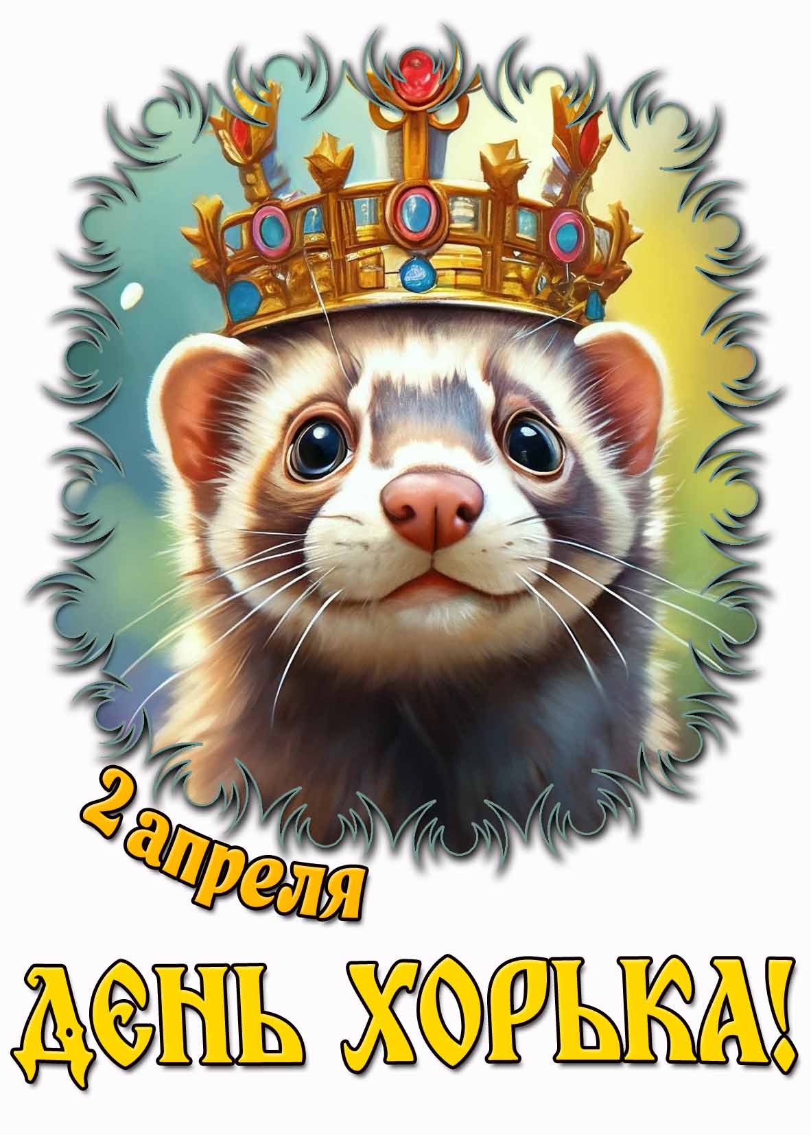 Прикольная открытка "2 апреля - день хорька!"