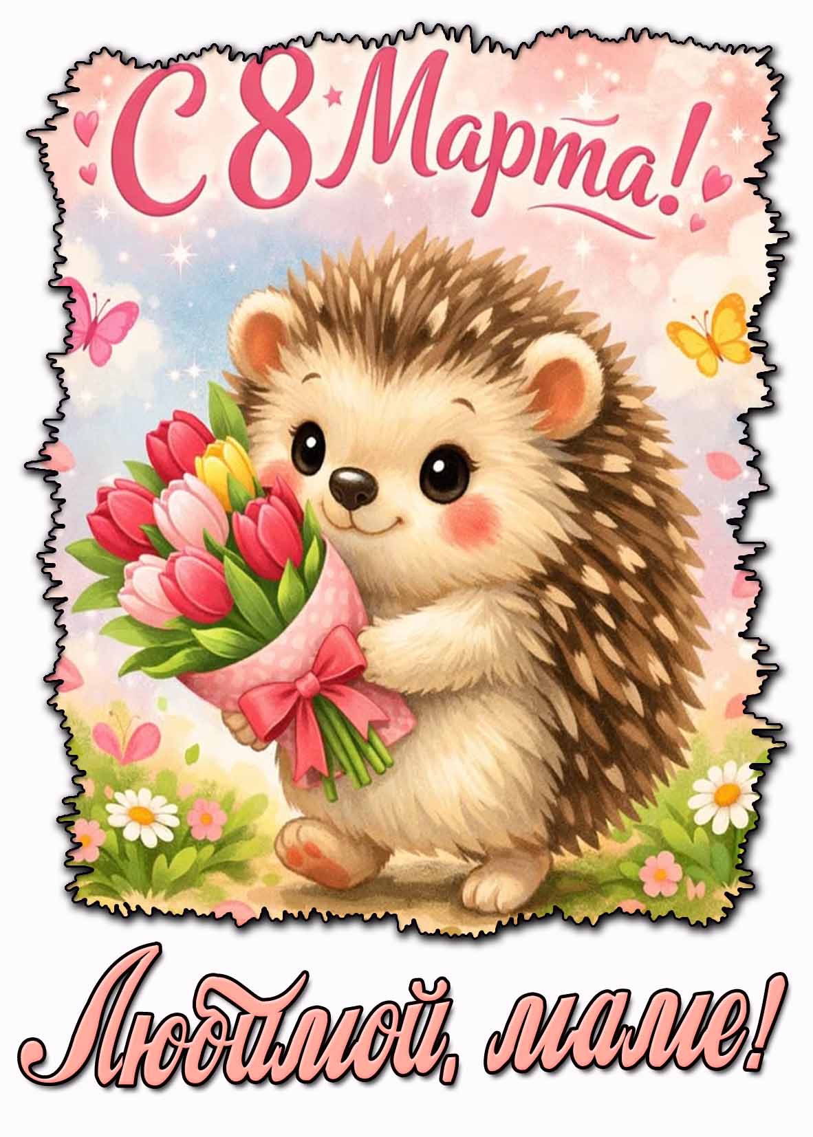 Открытка "С 8 марта! Любимой, маме!"