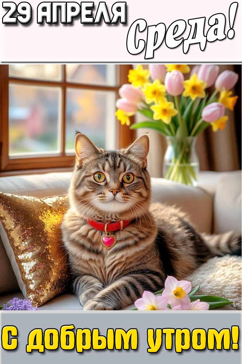 Открытка "29 апреля среда! С добрым утром!"