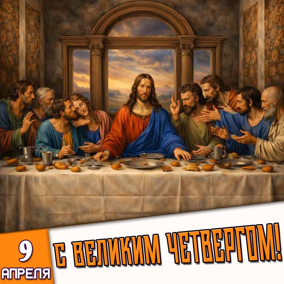 Картинка 9 апреля - с Великим четвергом!