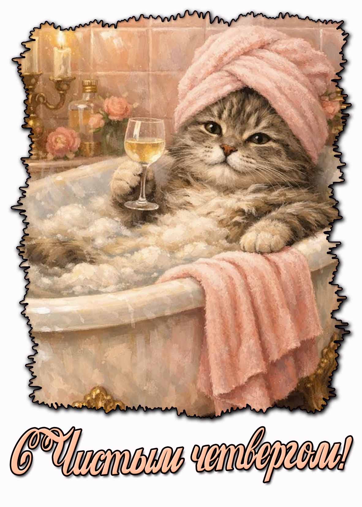 С Чистым четвергом! - прикольная открытка