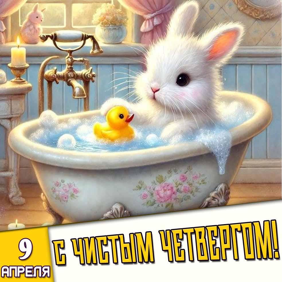 Открытка 9 апреля - с Чистым четвергом!