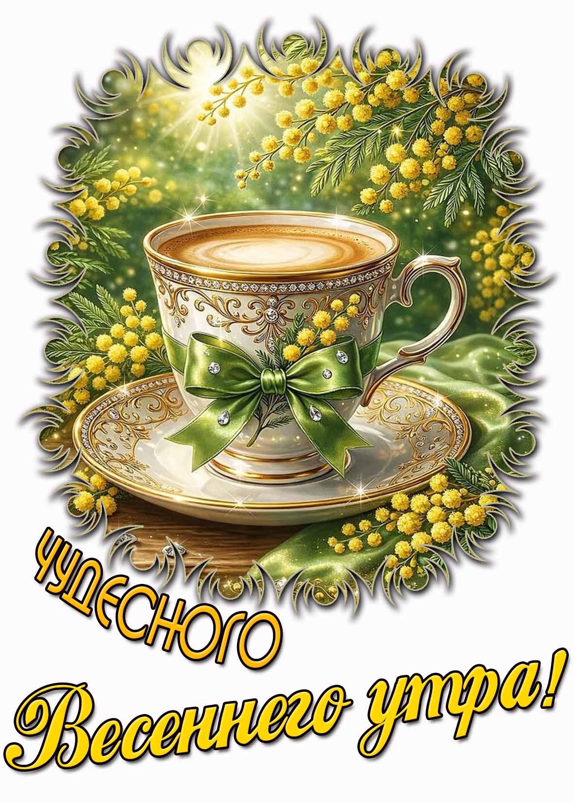 Красивая открытка чудесного весеннего утра