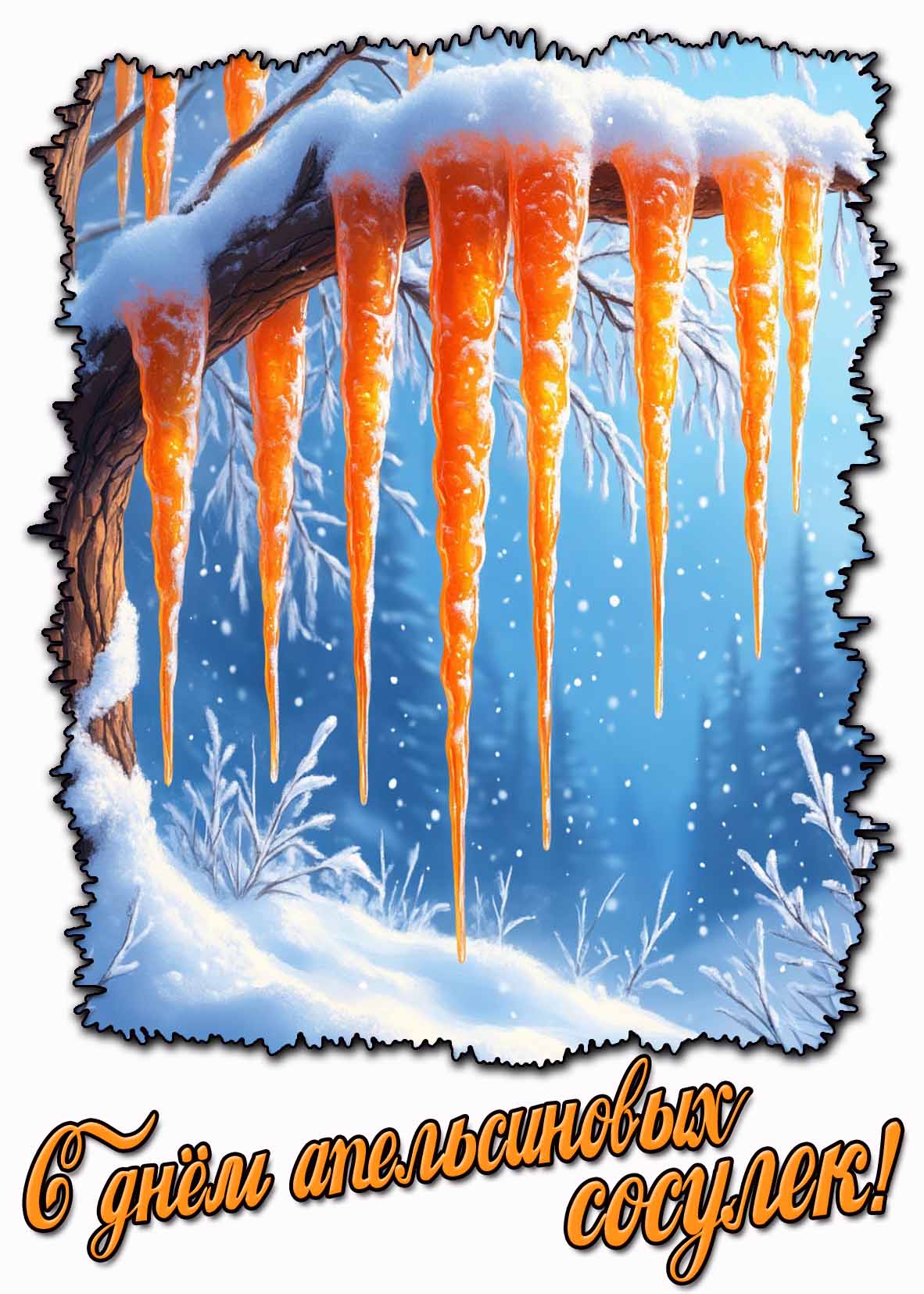 Картинка с днём апельсиновых сосулек