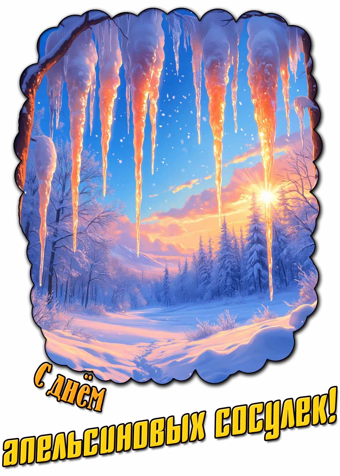 Красивая картинка с днём апельсиновых сосулек