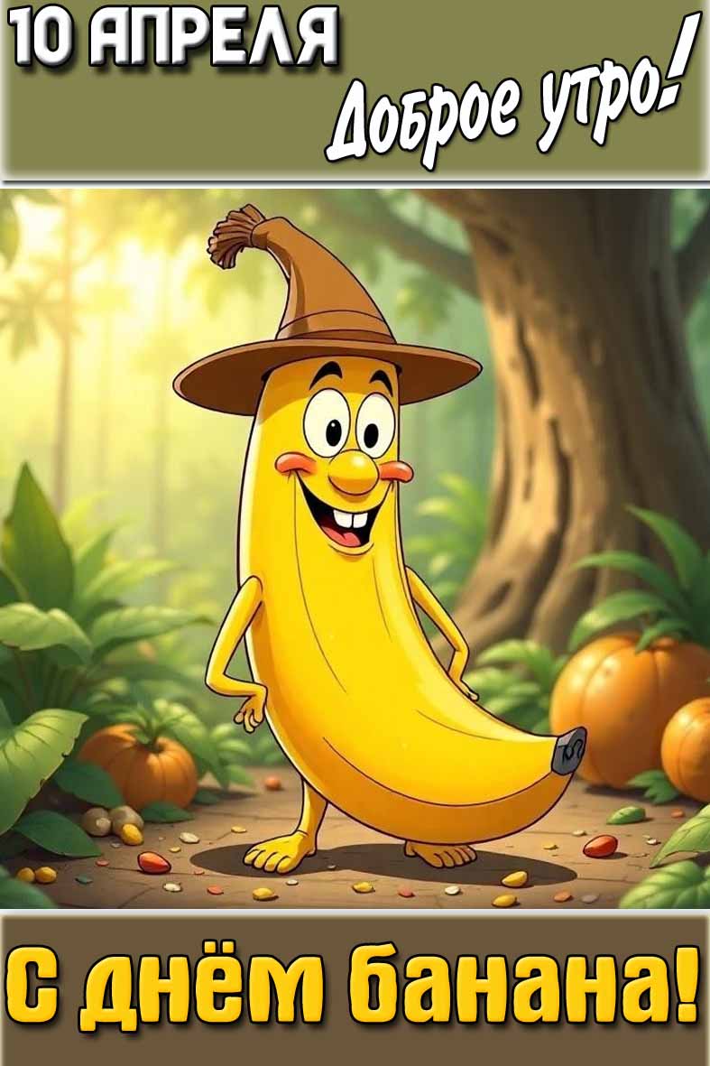 Картинка "10 апреля доброе утро! С днём банана!"