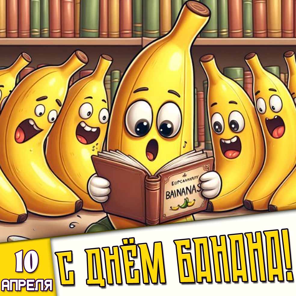 Открытка 10 апреля - с днём банана!