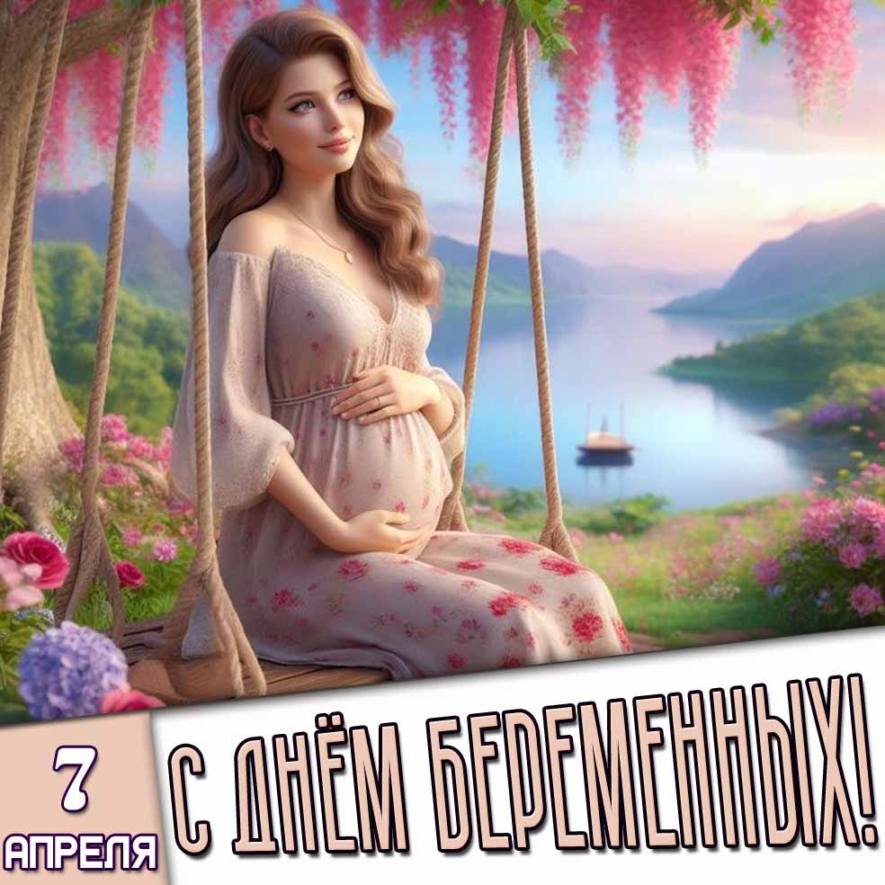 Открытка 7 апреля - с днём беременных!