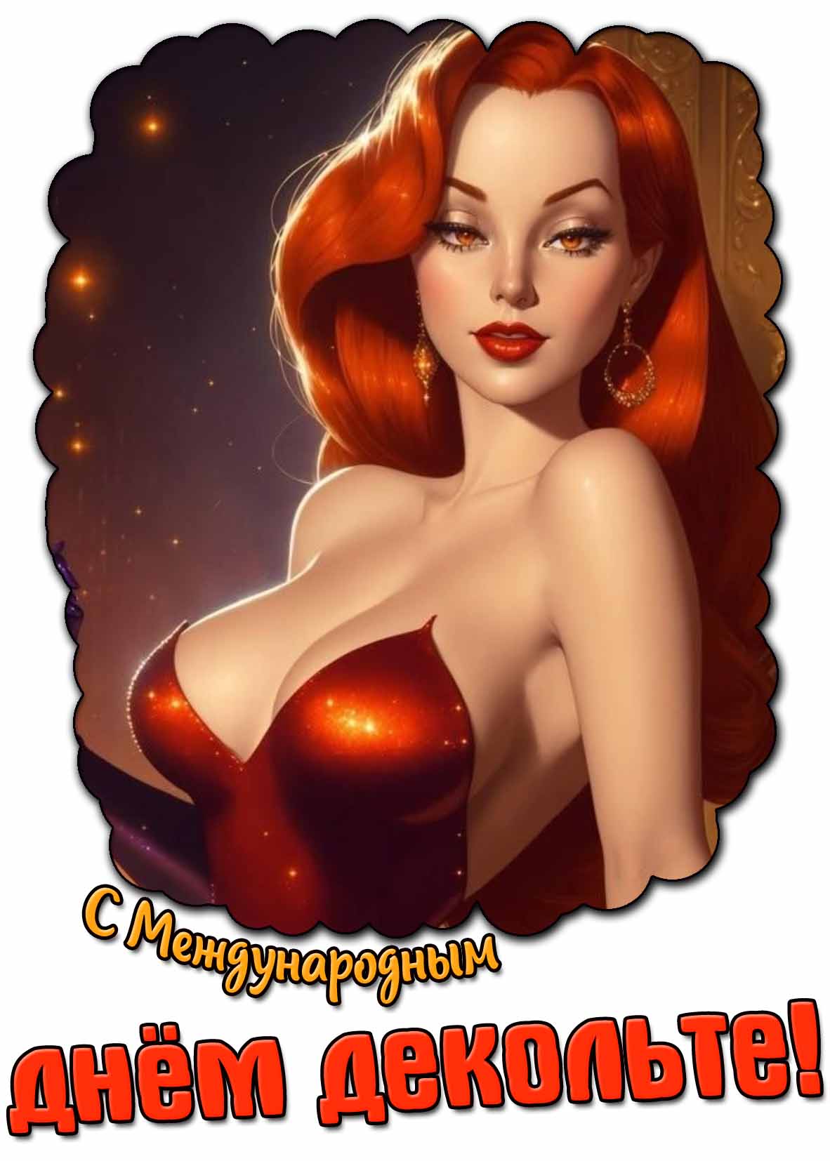 С Международным днём декольте! - красивая открытка