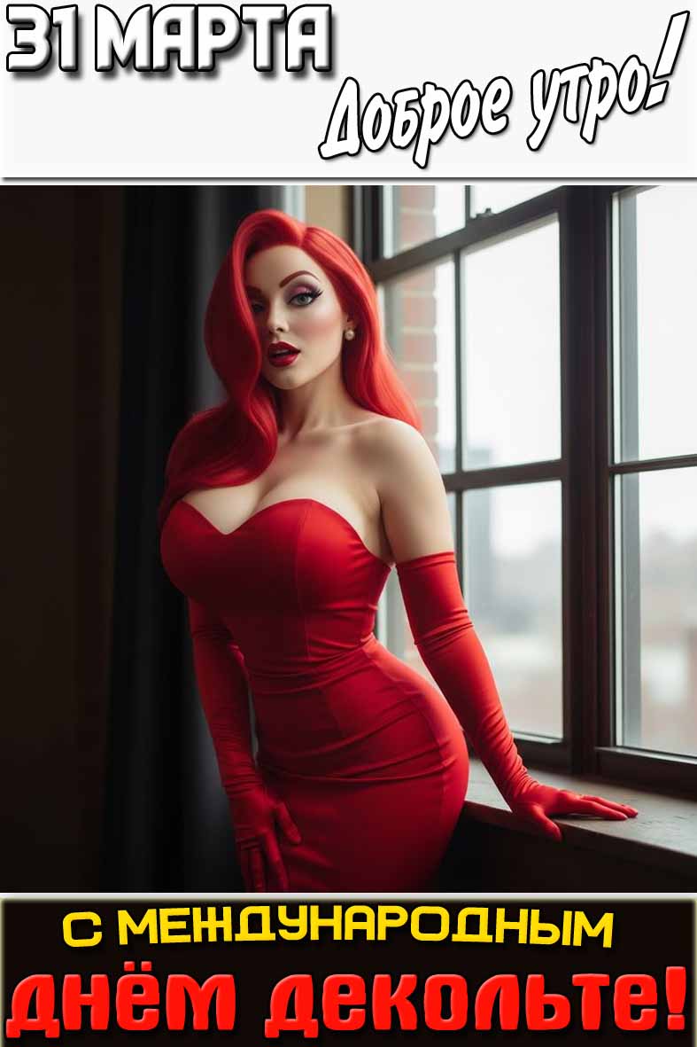 Картинка "31 марта доброе утро! С Международным днём декольте!"