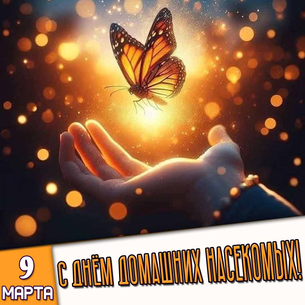 Картинка 9 марта - с днём домашних насекомых!