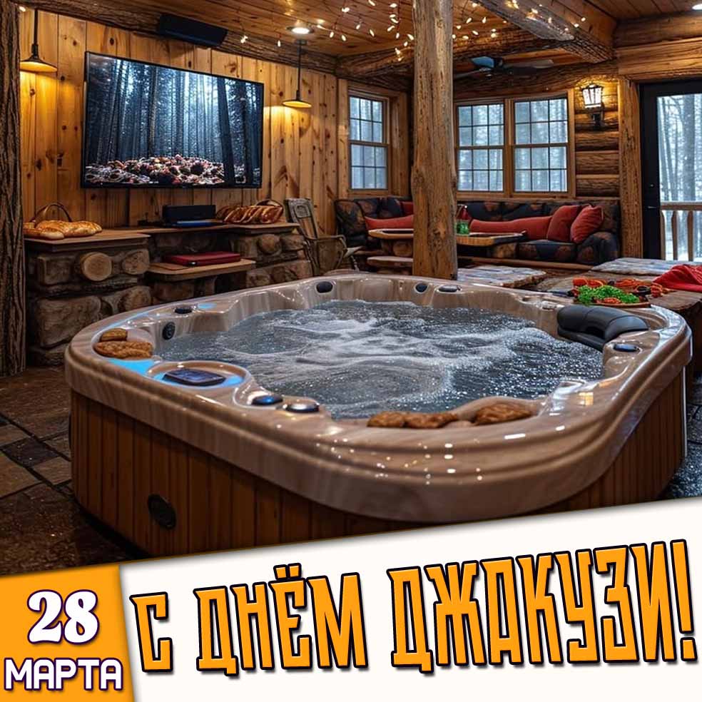 Открытка 28 марта - с днём джакузи!
