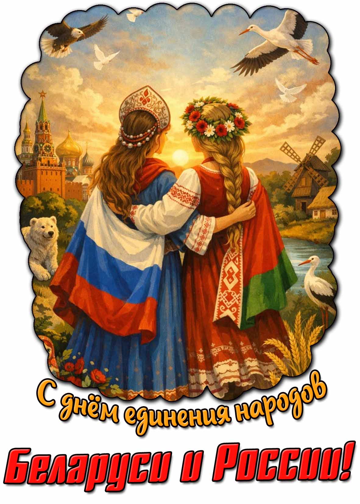 Картинка с днём единения народов Беларуси и России