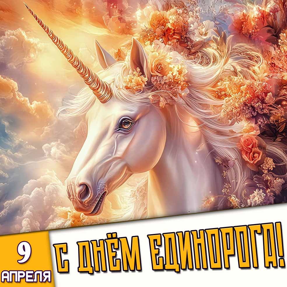 Картинка 9 апреля - с днём единорога!