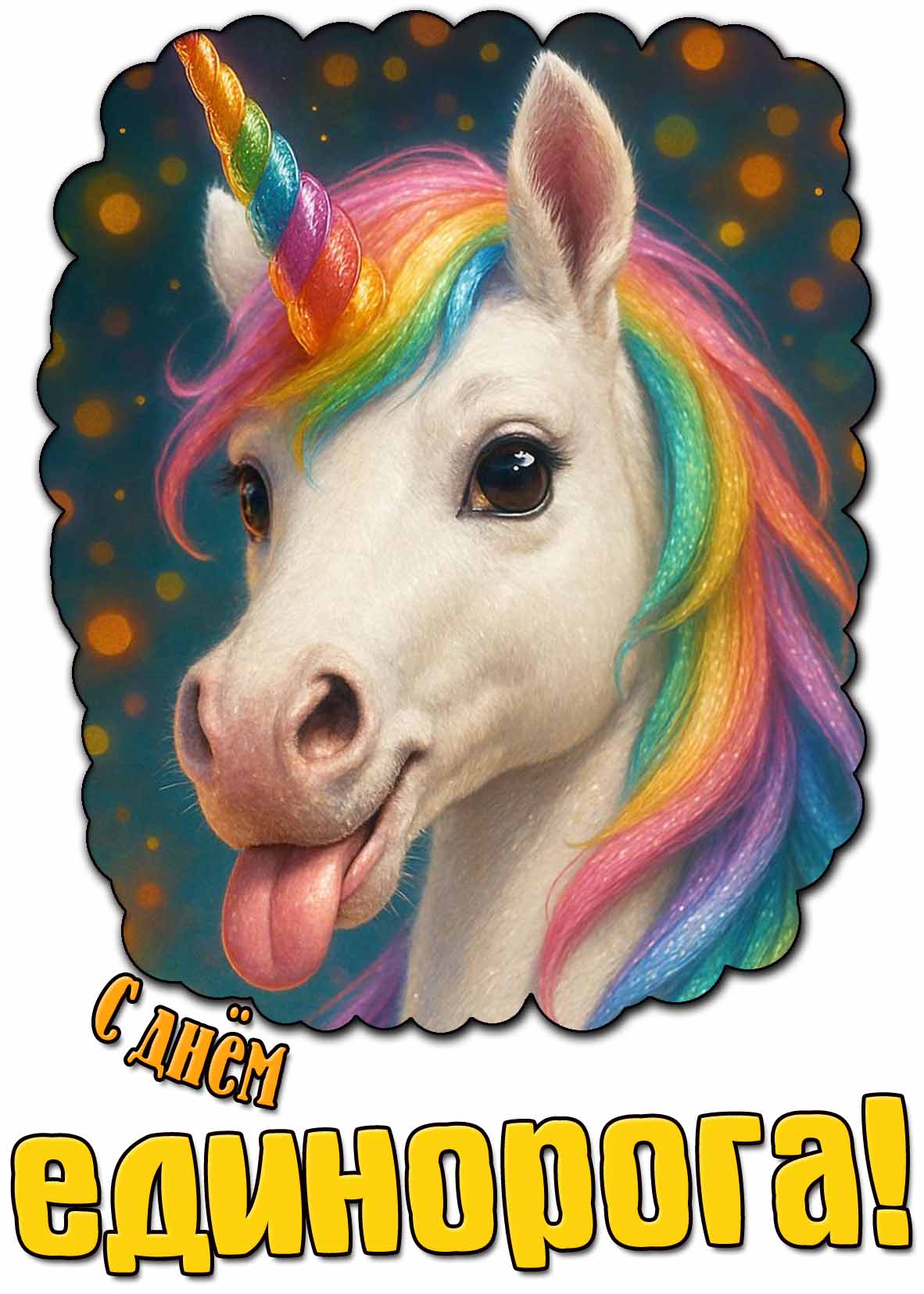 С днём единорога! - прикольная открытка