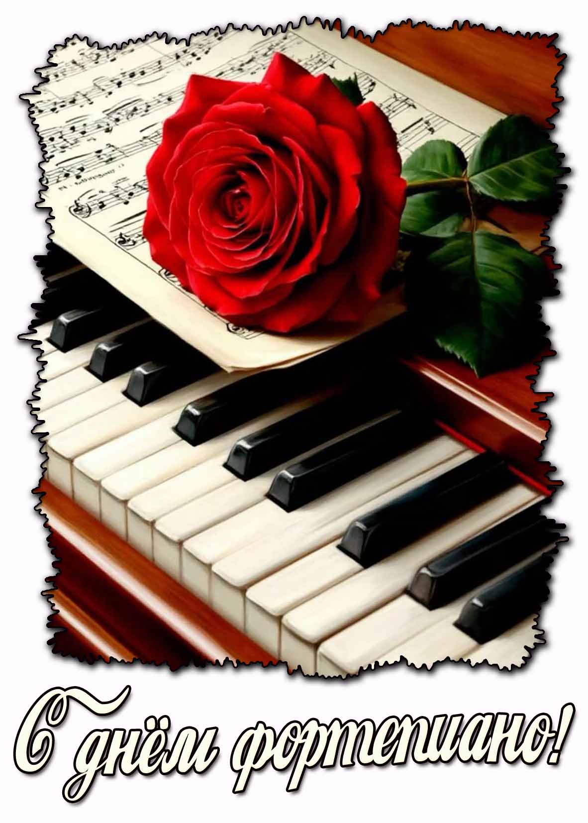 Открытка с днём фортепиано