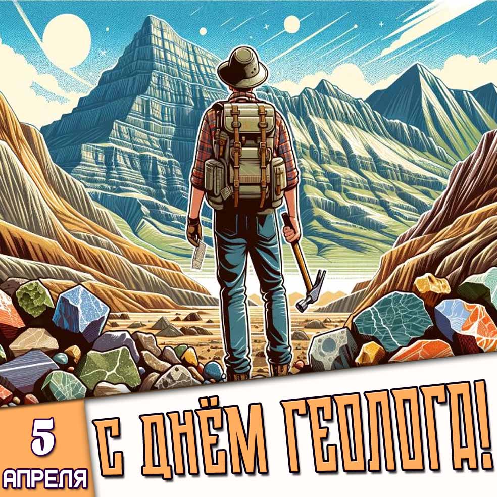Картинка 5 апреля - с днём геолога!