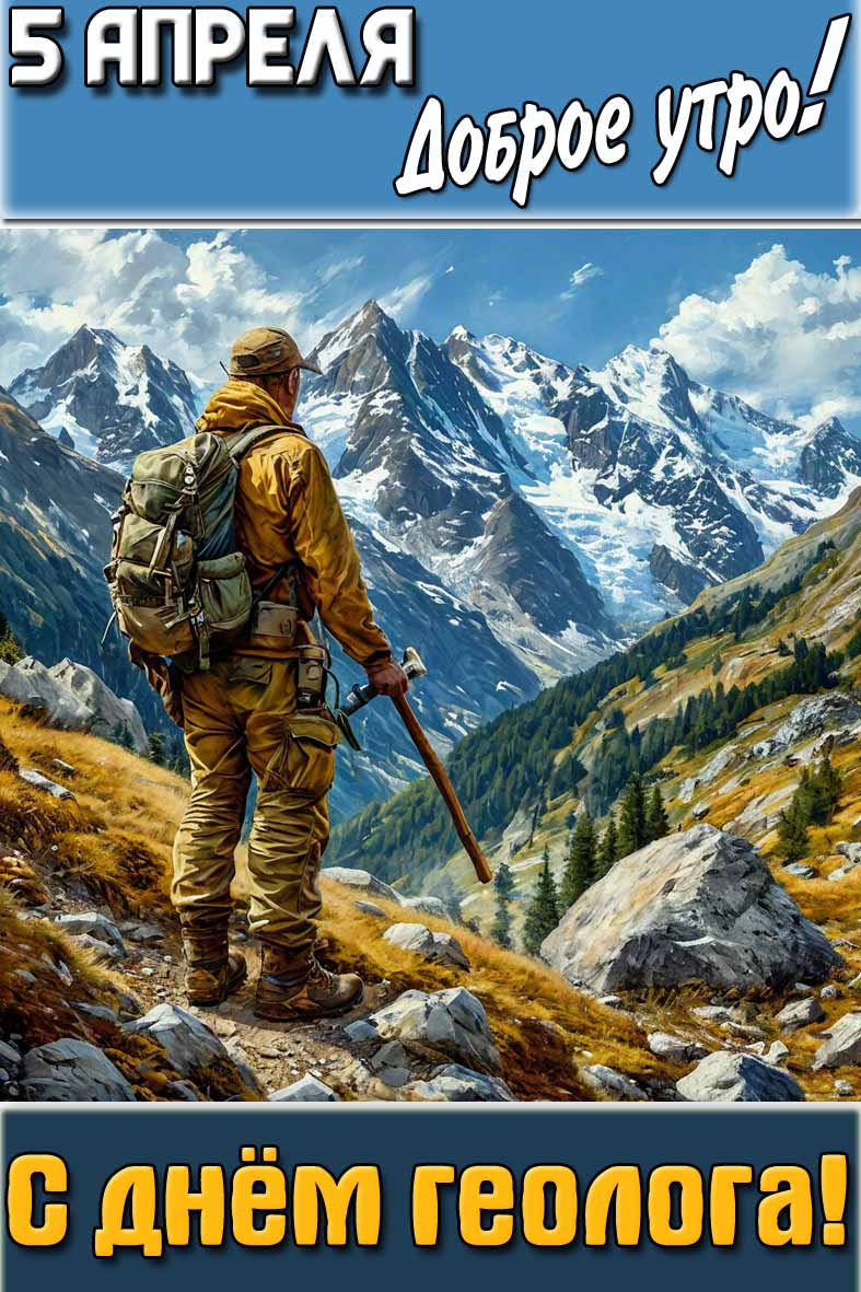 Картинка "5 апреля доброе утро! С днём геолога!"
