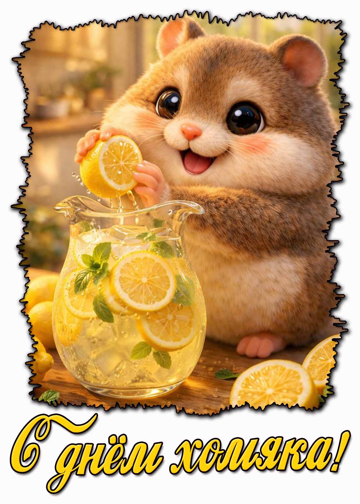 С днём хомяка! - красивая открытка