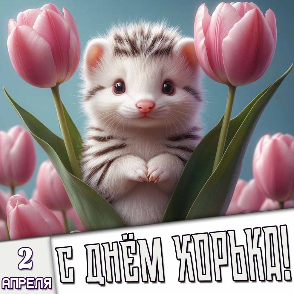 Картинка 2 апреля - с днём хорька!