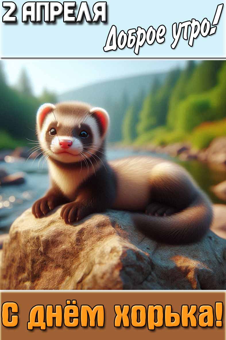Картинка "2 апреля доброе утро! С днём хорька!"