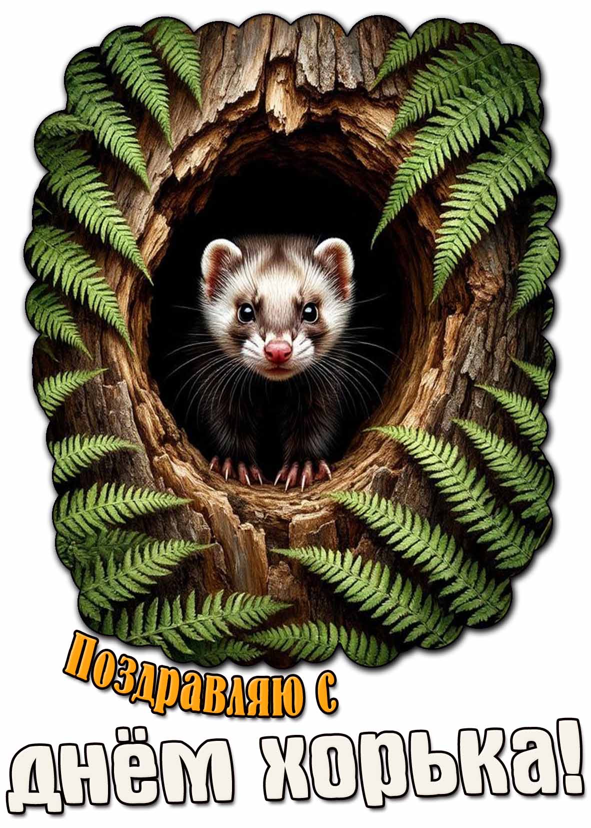 Картинка "Поздравляю с днём хорька!"