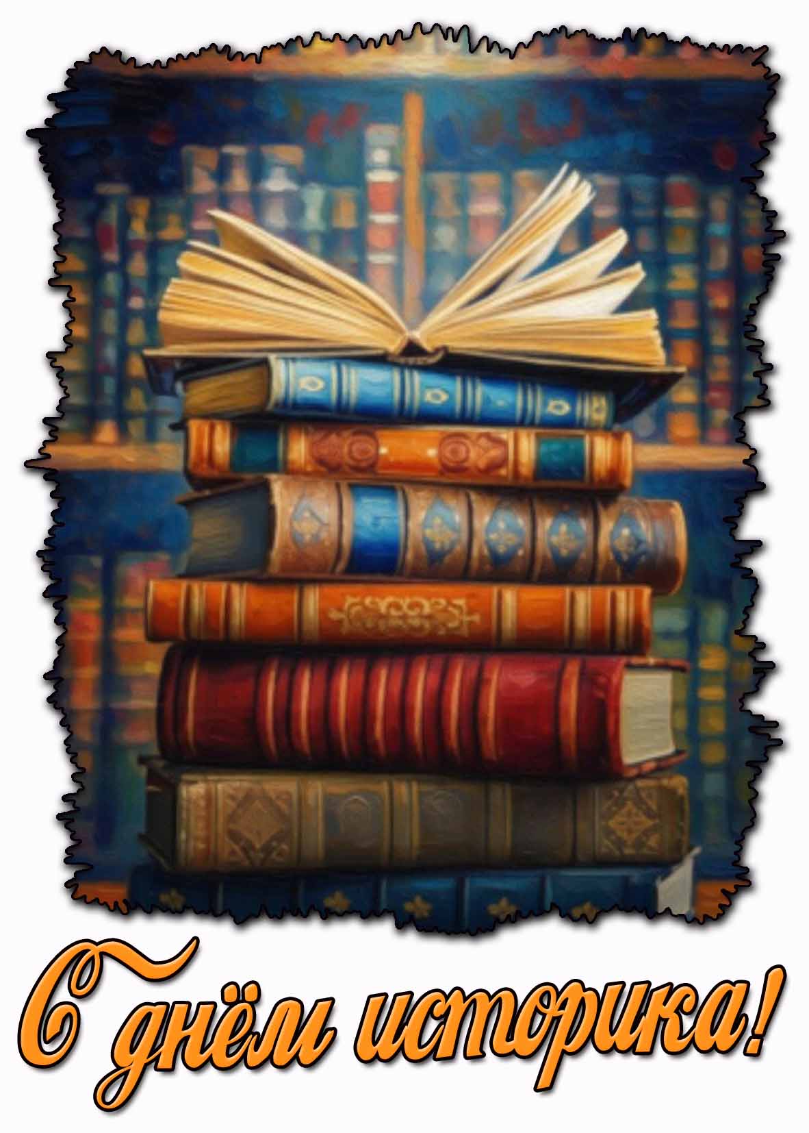 С днём историка! - открытка с книгами