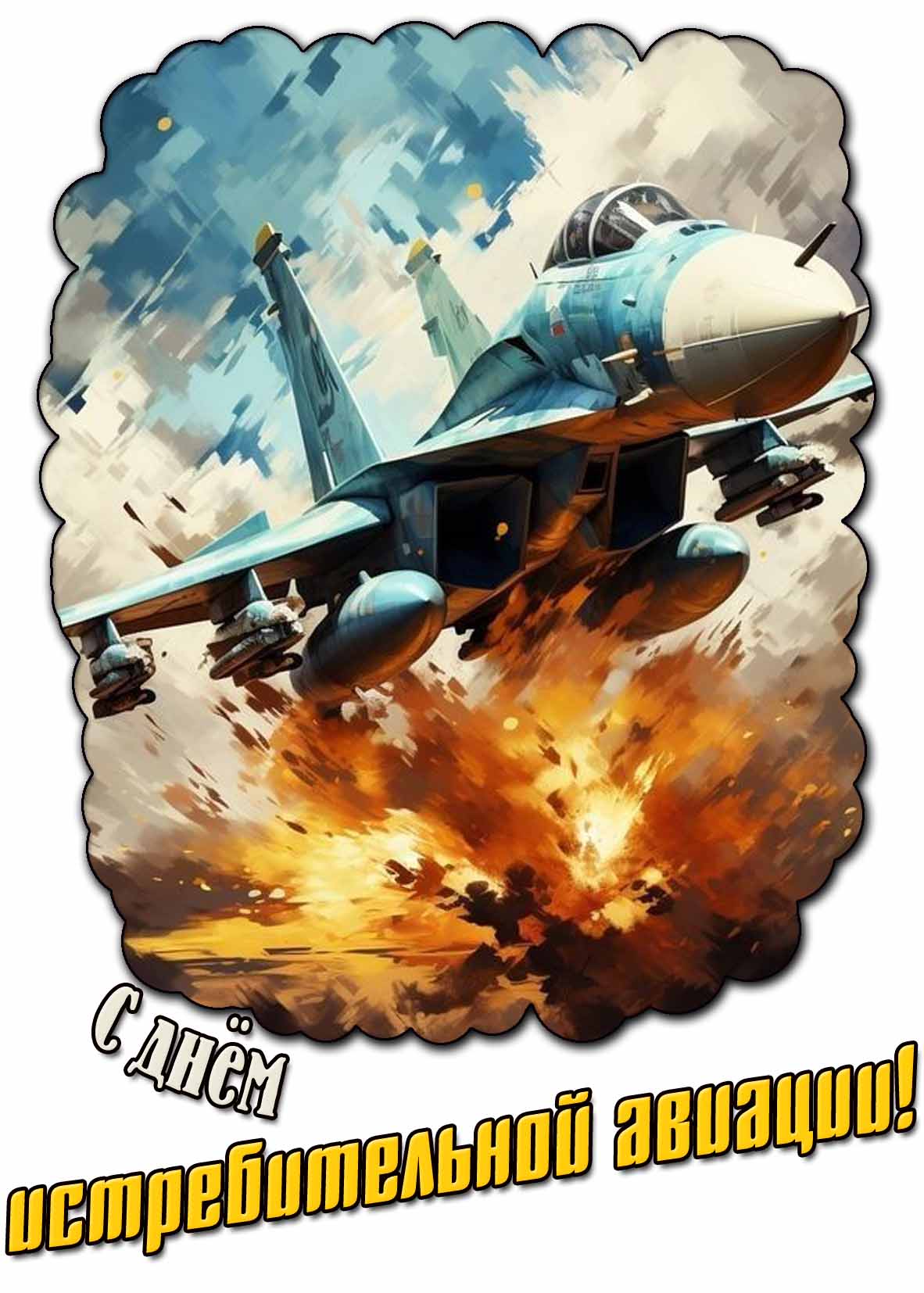 Крутая открытка с днём истребительной авиации