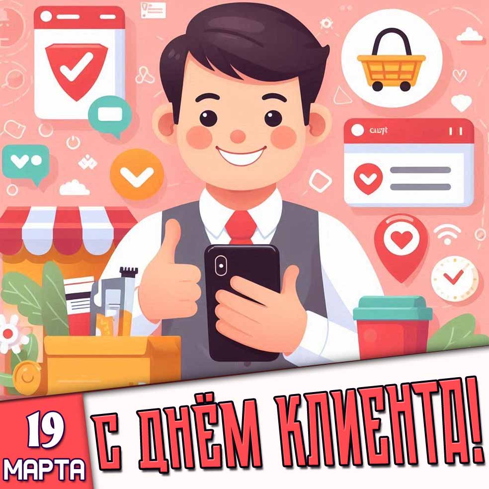Картинка 19 марта - с днём клиента!