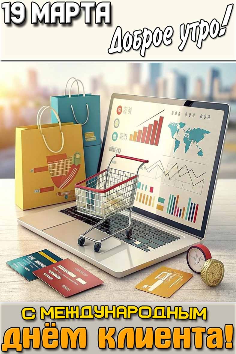 Открытка "19 марта доброе утро! С Международным днём клиента!"