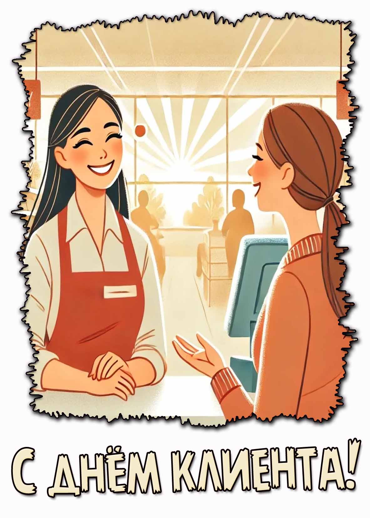 С днём клиента! - позитивная открытка