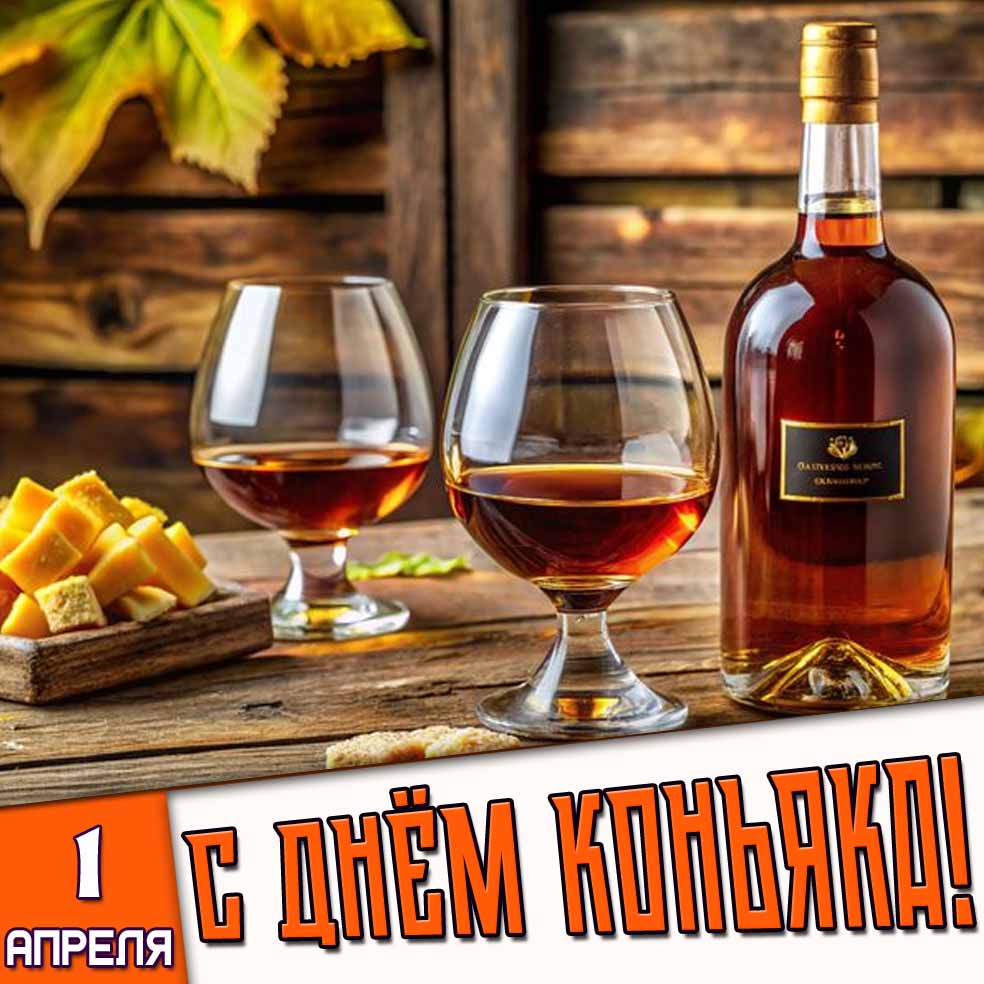Картинка 1 апреля - с днём коньяка!
