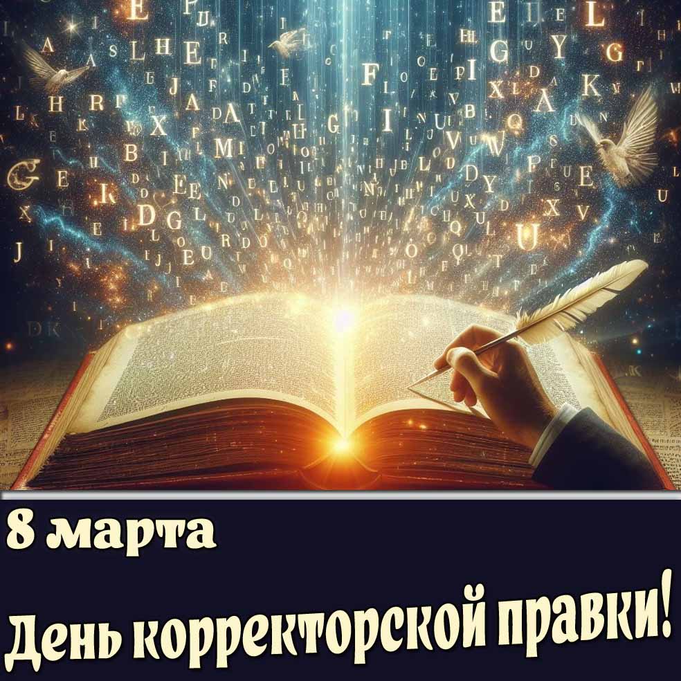 Открытка 8 марта - день корректорской правки!