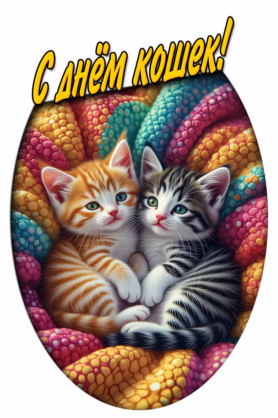 Милая картинка "С днём кошек!"