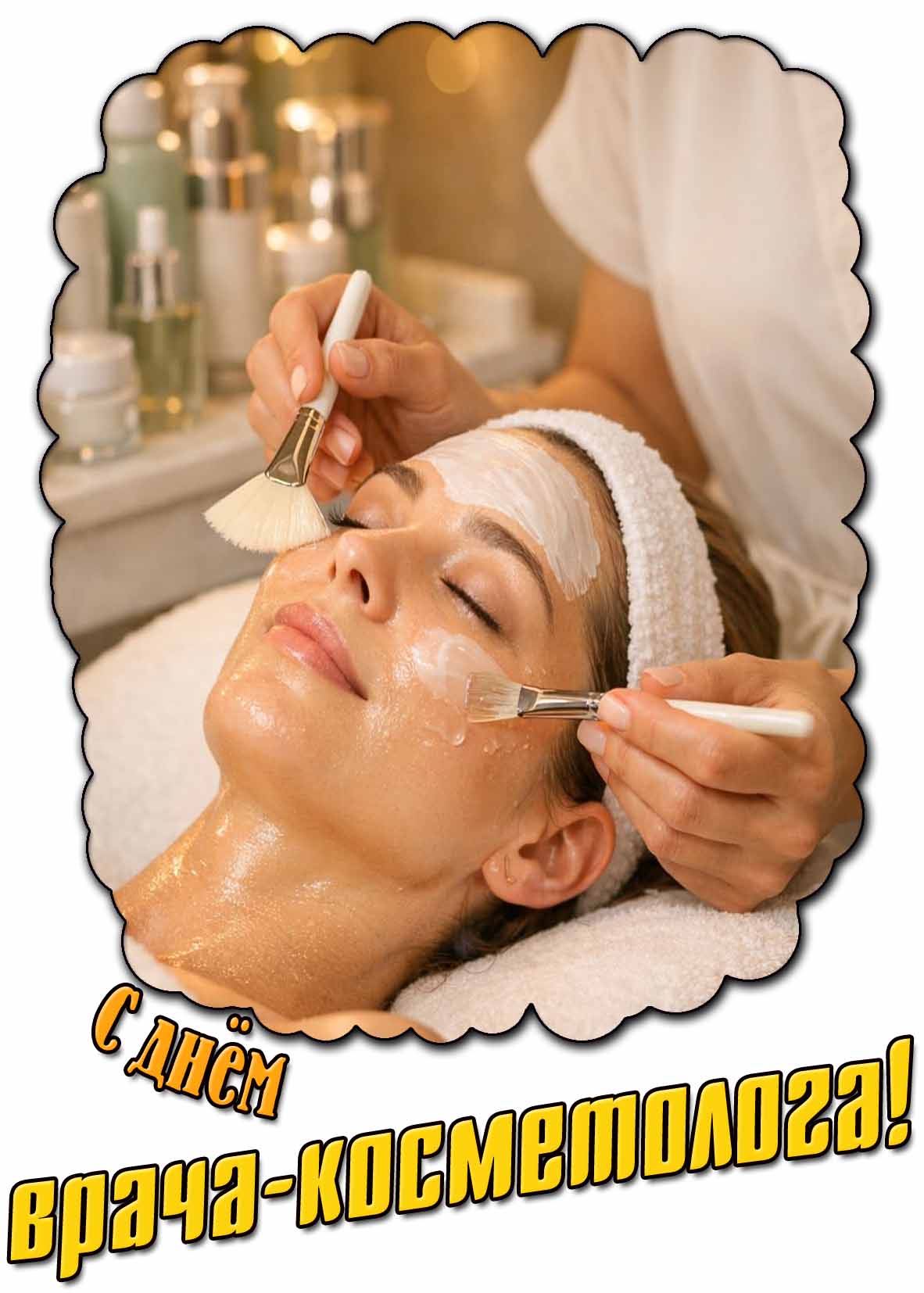 С днём-врача косметолога! - красивая открытка