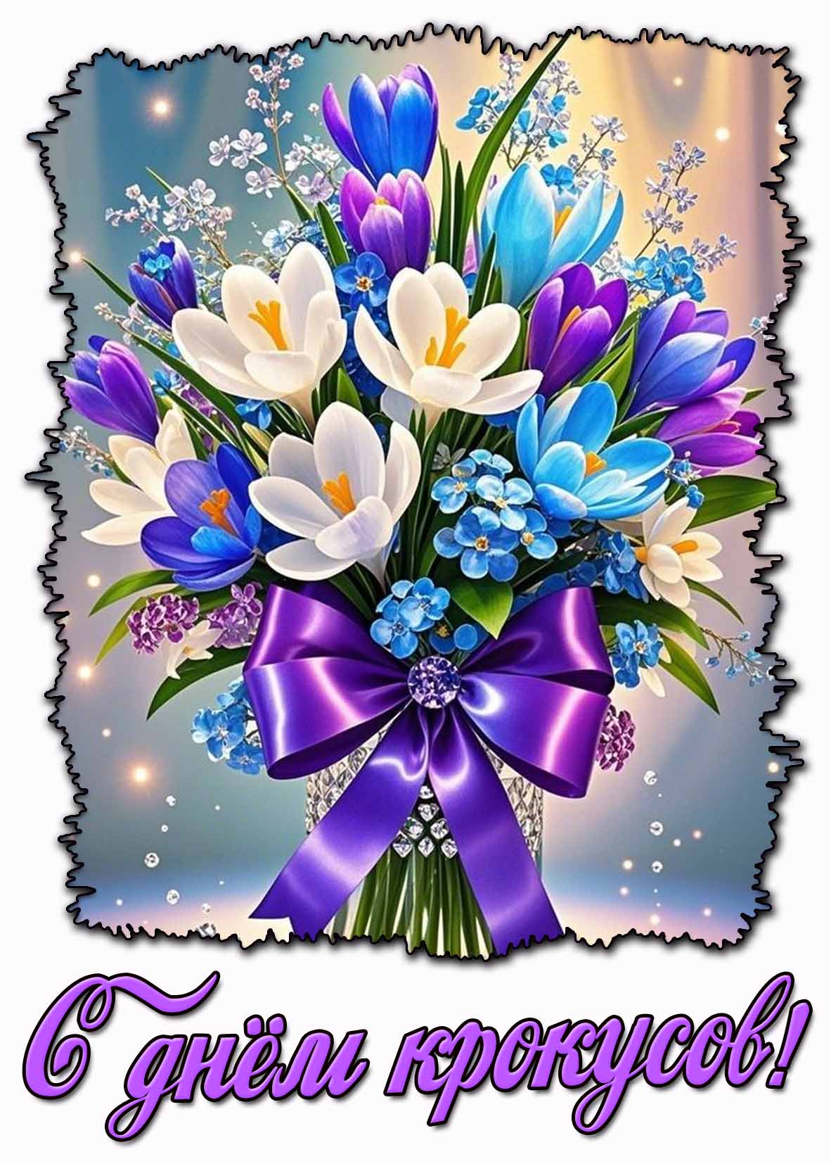 Открытка с днём крокусов