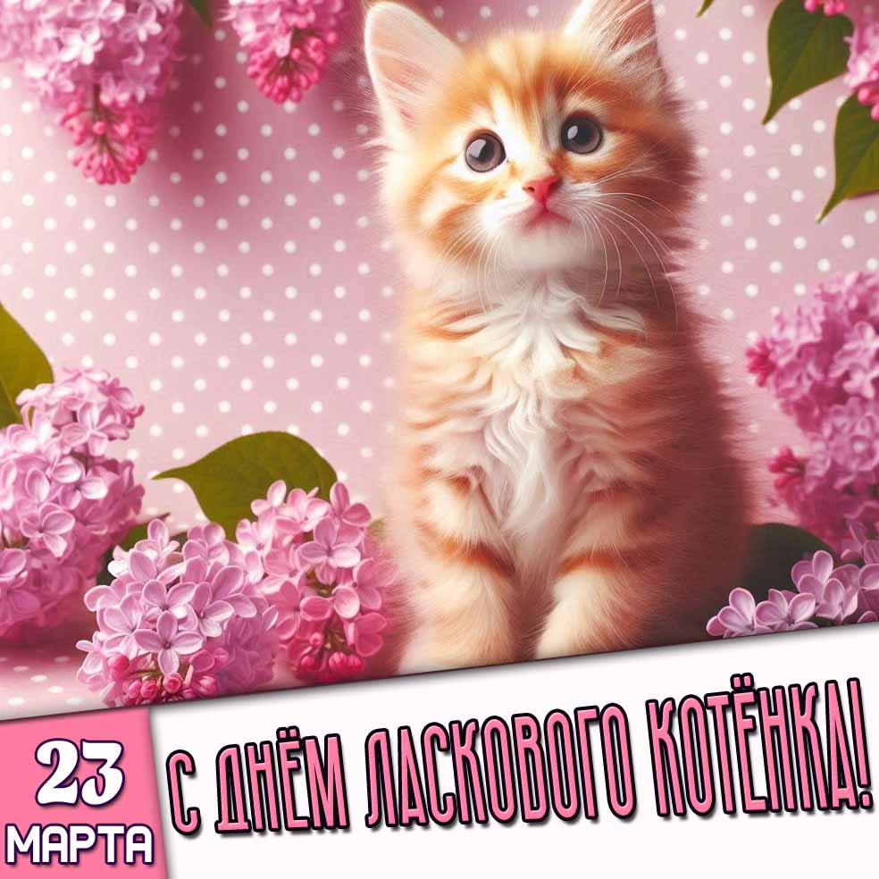 Картинка 23 марта - с днём ласкового котёнка!