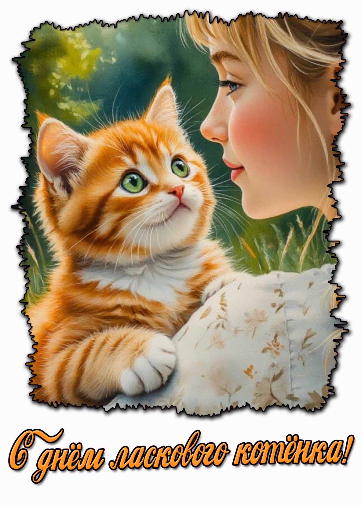 Картинка с днём ласкового котёнка