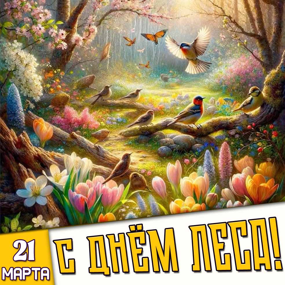 Весенняя картинка 21 марта - с днём леса!