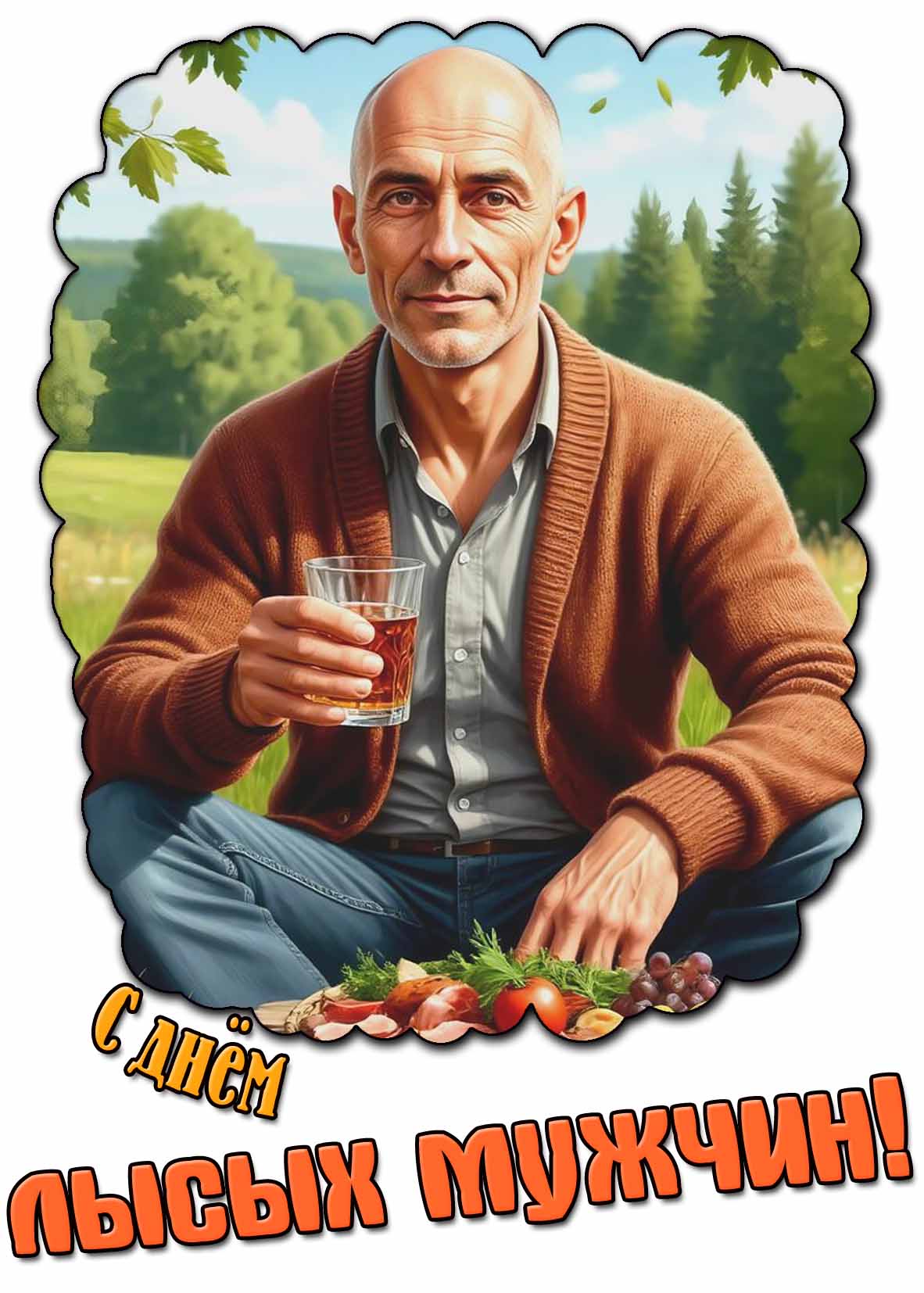 С днём лысых мужчин! - прикольная открытка