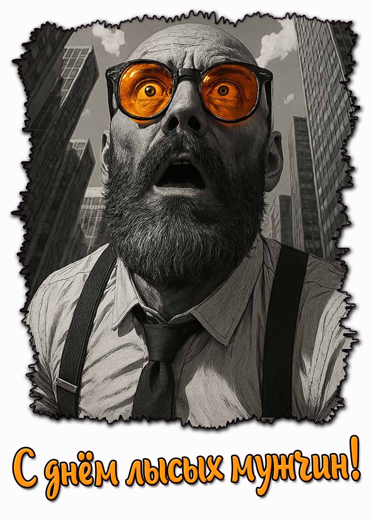 Креативная картинка с днём лысых мужчин