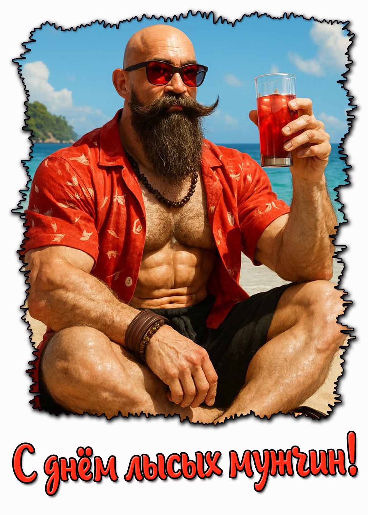 Красивая открытка с днём лысых мужчин