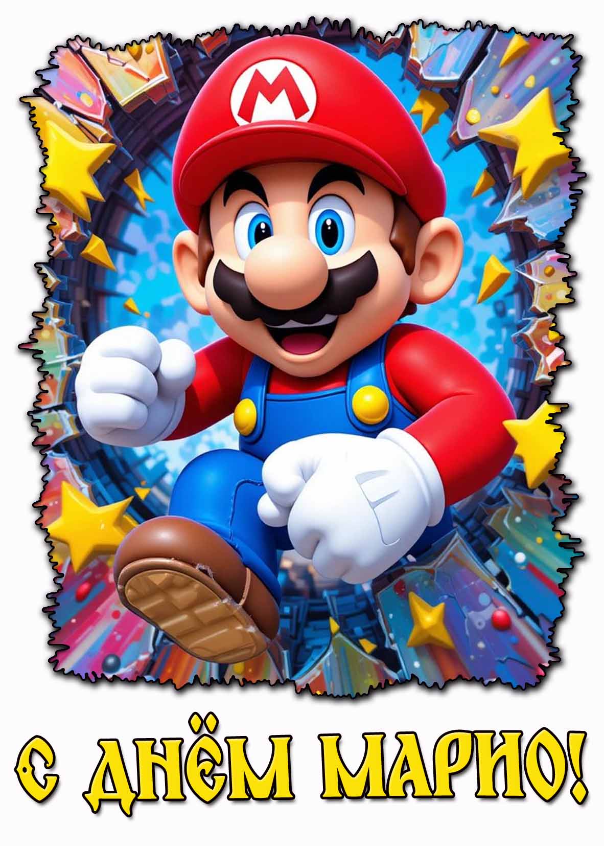 С днём Марио! - красивая открытка