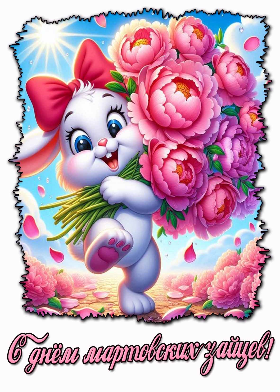 Открытка с днём мартовских зайцев