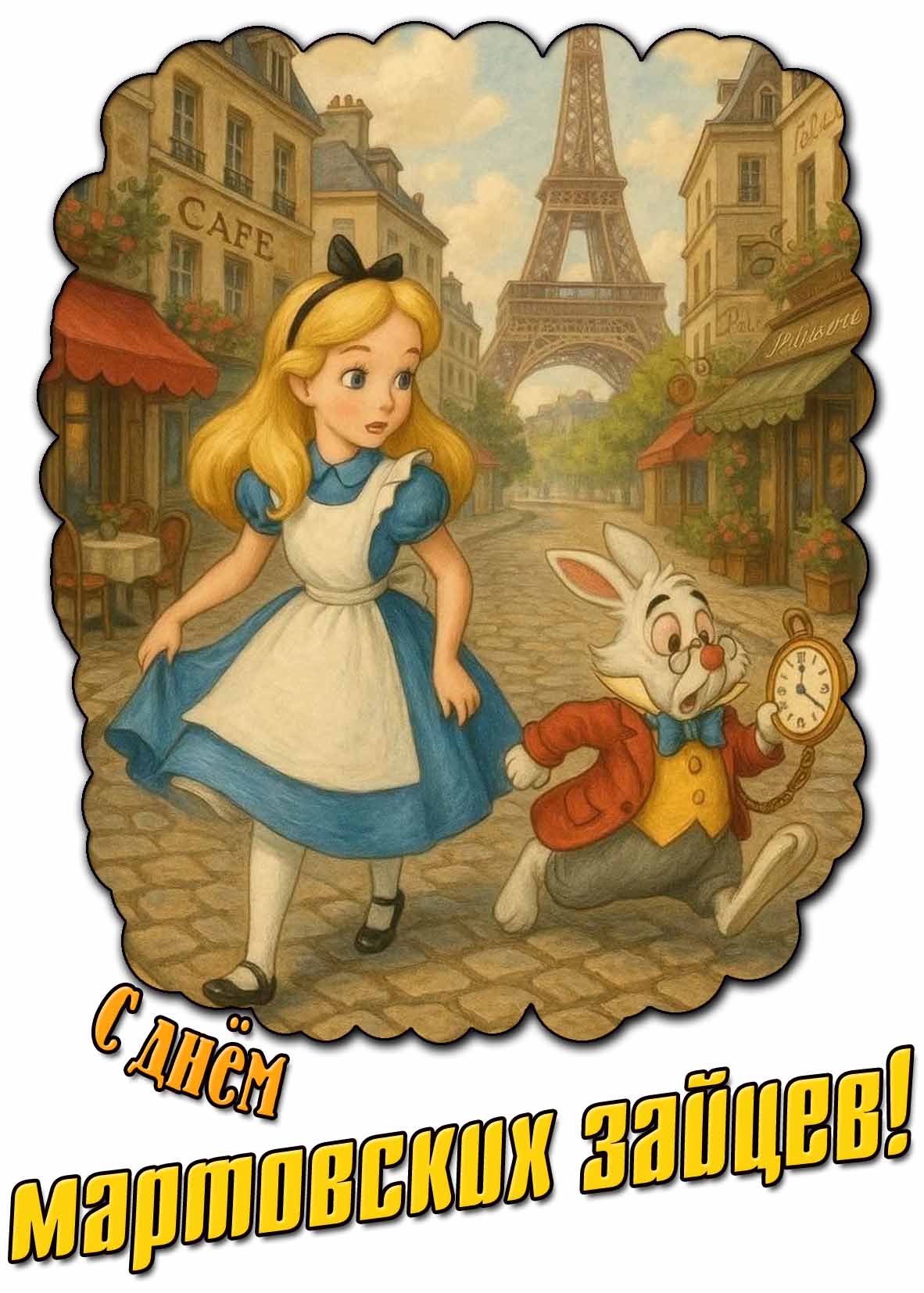 Мультяшная картинка с днём мартовских зайцев