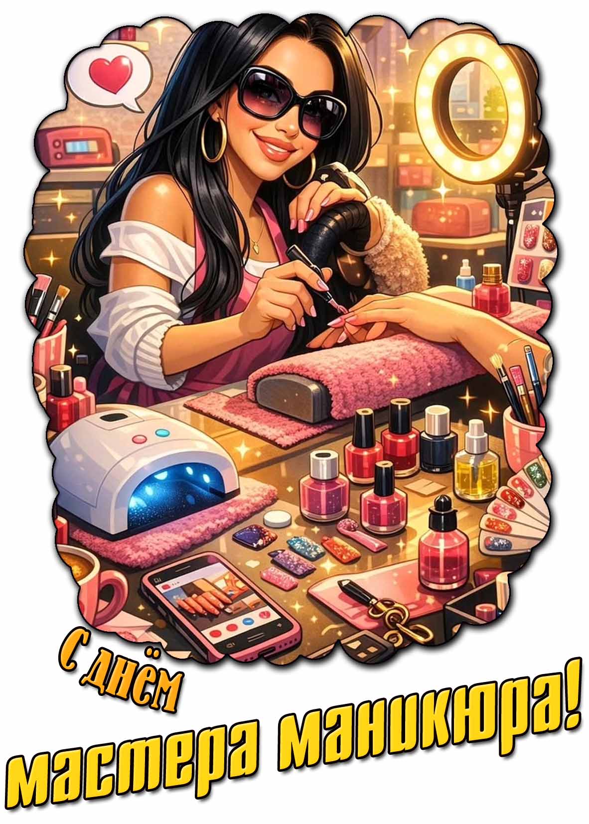 С днём мастера маникюра! - красивая открытка